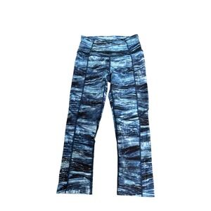 Lululemon Speed Up Crop 10" High Rise Leggings Blue Intersect Multi Size 4